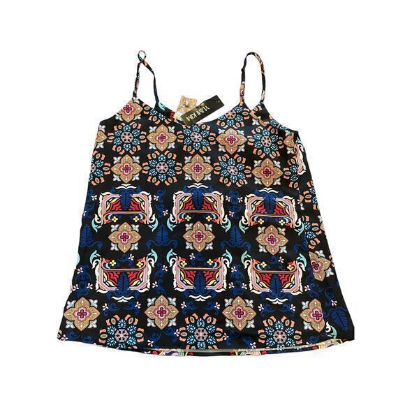 NWT Yumi Kim Bloomingdale's Spaghetti Strap Geometric Floral Print Blouse - Picture 4 of 6